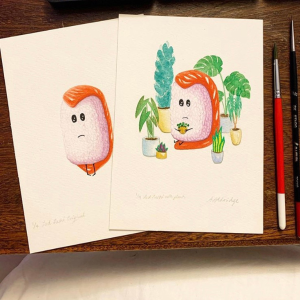 Sad Sushi Original Art